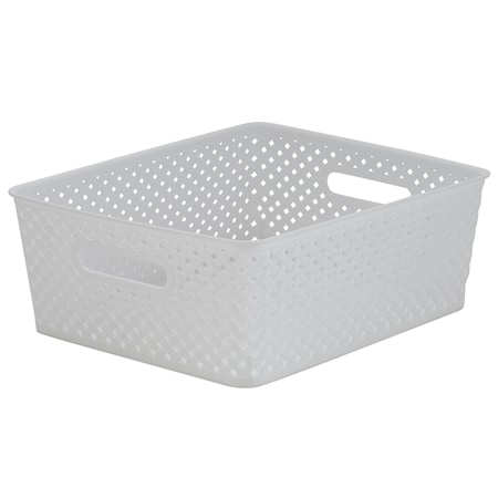 Simplify Storage Bin, Plastic, White, 13.7 in H, 11.4 in W, 13.7 in L 25168-WHITE